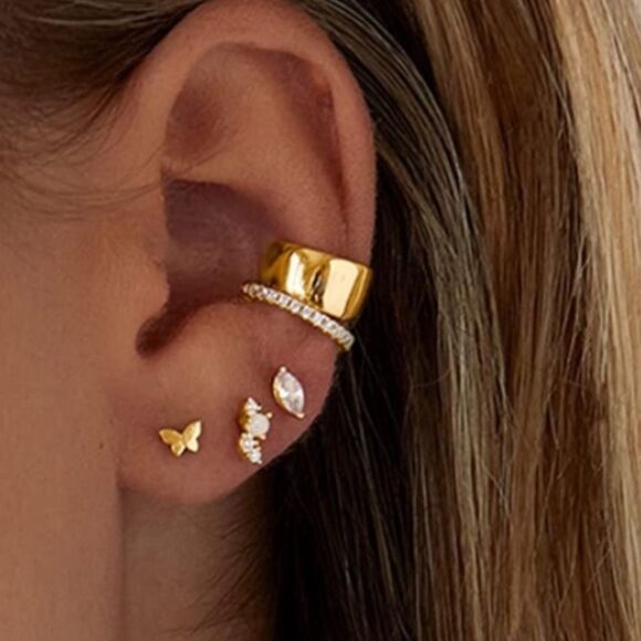 Diamond and gold earrings - Picture 1 of 2